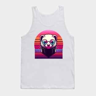 Retro Spectacle - Ferret Vaporwave Tank Top